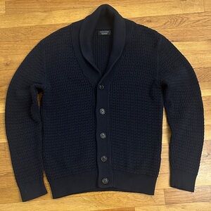 Zara Men’s Navy Blue Cardigan Knit